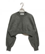 ENFOLDエンフォルド）の古着「O EMBOSS CROPPED PULLOVER」｜グレー