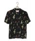 Aloha Blossom（アロハブロッサム）の古着「SOUNDS GOODオープンカラーシャツ」｜ブラック