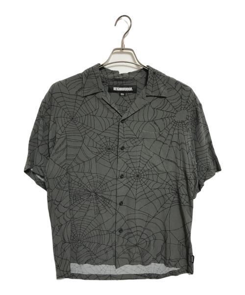 NEIGHBORHOOD（ネイバーフッド）NEIGHBORHOOD (ネイバーフッド) SPIDERWEB HAWAIIAN SHIRT SS グレー サイズ:下記参照の古着・服飾アイテム