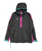 NIKE ACGナイキエージーシー）の古着「WOVEN HOOD ANORAK JACKET ANTHRACITE/HYPER MAGENTA」｜グレー×ピンク