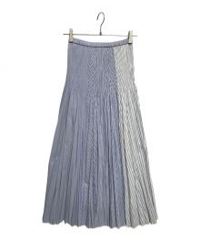 ADAWAS×NOLLEY'S（アダワス×ノーリース）の古着「別注ORGANIC COTTON PLEATED SKIRTS」｜ホワイト×ブルー