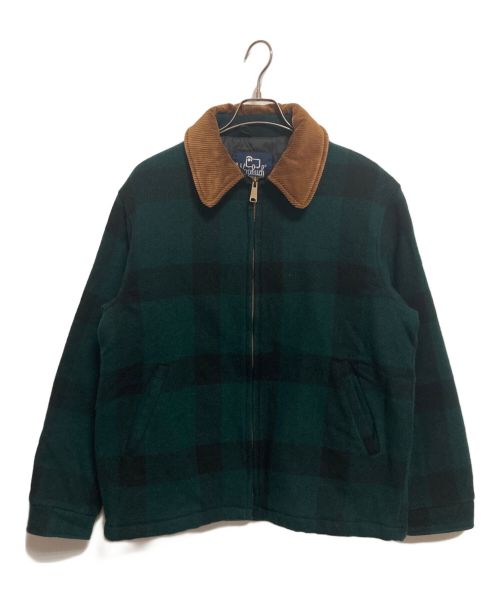 WOOLRICH（ウールリッチ）WOOLRICH (ウールリッチ) 80s ウールリッチ ジャケット ブルゾン バッファローチェック グリーン サイズ:Lの古着・服飾アイテム