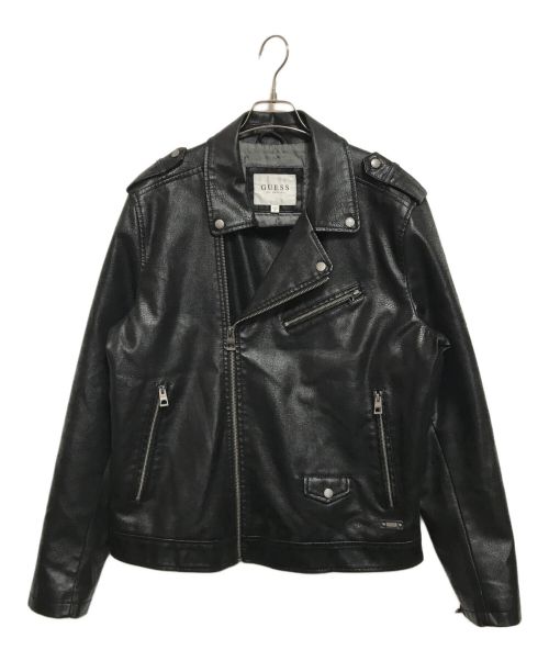 GUESS LOS ANGELES（ゲス）GUESS LOS ANGELES (ゲス) KEENE FAUX-SUEDE MOTO JACKET ブラック サイズ:XLの古着・服飾アイテム