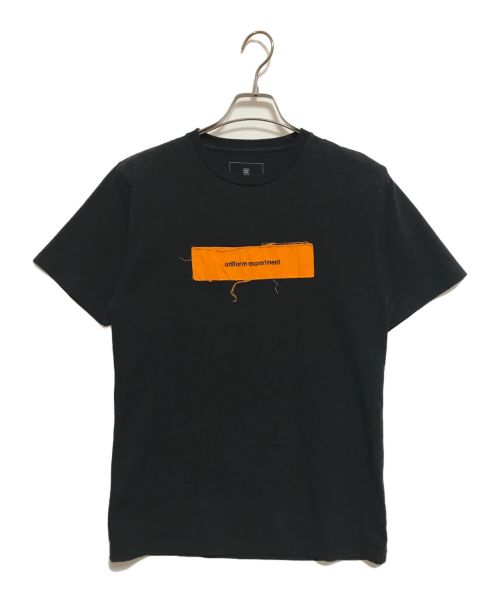 uniform experiment（ユニフォームエクスペリメント）uniform experiment (ユニフォームエクスペリメント) APPLIQUE BOX LOGO TEE ブラック サイズ:SIZE 2の古着・服飾アイテム