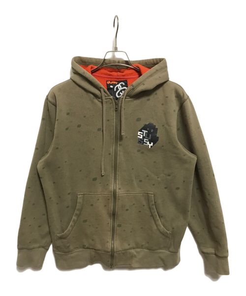 stussy（ステューシー）stussy (ステューシー) 裏地フリースジップパーカー カーキ サイズ:Lの古着・服飾アイテム