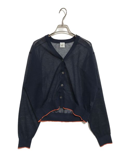 6(ROKU) BEAUTY&YOUTH（ロク ビューティーアンドユース）6(ROKU) BEAUTY&YOUTH (ロク ビューティーアンドユース) LINE COLOR CARDIGAN ネイビー サイズ:不明の古着・服飾アイテム