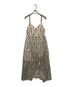 Lautashiラウタシー）の古着「Moon jacquard camisole dress」｜ベージュ