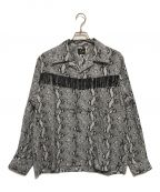 Needlesニードルズ）の古着「Fringe One-Up Shirt - Python Jq. / Purple」｜グレー