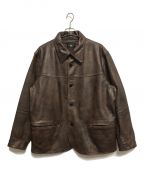 RRLダブルアールエル）の古着「Leather Car Coat」｜ブラウン