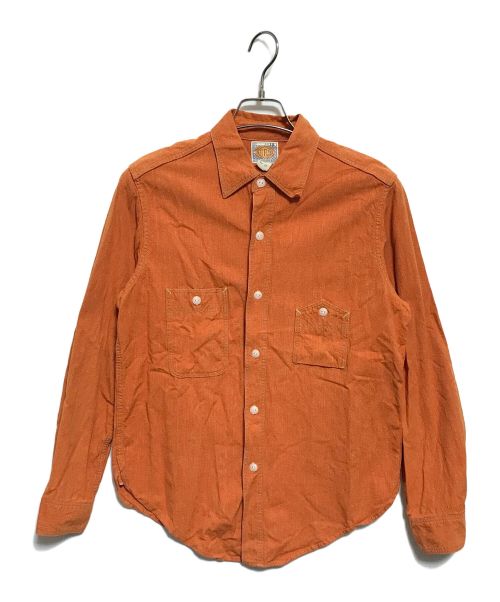 highflyer（ハイフライヤー）highflyer (ハイフライヤー) freewheelers (フリーホイーラーズ) ワークシャツ オレンジ サイズ:15の古着・服飾アイテム