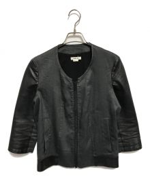 HELMUT LANG（ヘルムートラング）の古着「ラムレザー切替ジャケット」｜ブラック