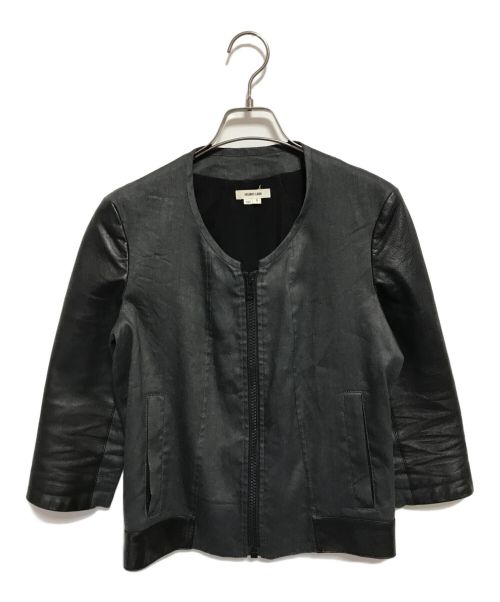 HELMUT LANG（ヘルムートラング）HELMUT LANG (ヘルムートラング) ラムレザー切替ジャケット ブラック サイズ:Sの古着・服飾アイテム