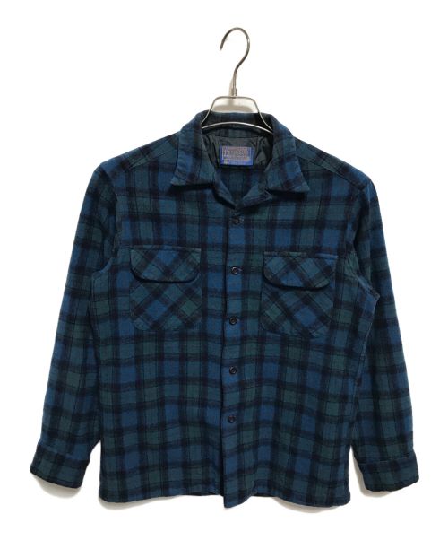 PENDLETON（ペンドルトン）PENDLETON (ペンドルトン) ウールチェックシャツ グリーン×ブラック サイズ:Mの古着・服飾アイテム