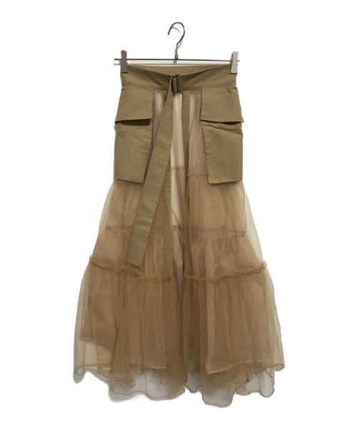 MAISON SPECIAL（メゾンスペシャル）MAISON SPECIAL (メゾンスペシャル) Tulle Tiered Belt Skirt ベージュ サイズ:FREEの古着・服飾アイテム