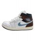 NIKE (ナイキ) AIR JORDAN 1 MID ホワイト×ブラウン サイズ:28cm：10000円