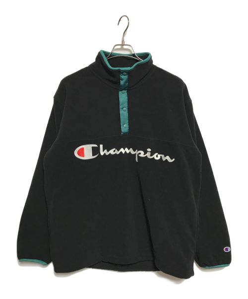 Champion（チャンピオン）Champion (チャンピオン) X-LARGE (エックスラージ) フリースジャケット ブラック×グリーン サイズ:Lの古着・服飾アイテム