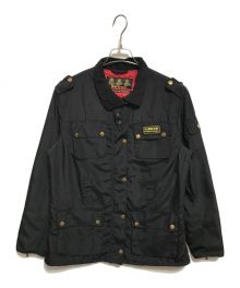 Barbour（バブアー）の古着「ジップアップジャケット」｜ブラック×レッド