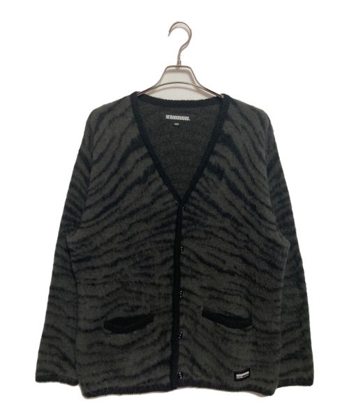 NEIGHBORHOOD（ネイバーフッド）NEIGHBORHOOD (ネイバーフッド) TIGER PATTERN MOHAIR CARDIGAN グレー サイズ:Lの古着・服飾アイテム