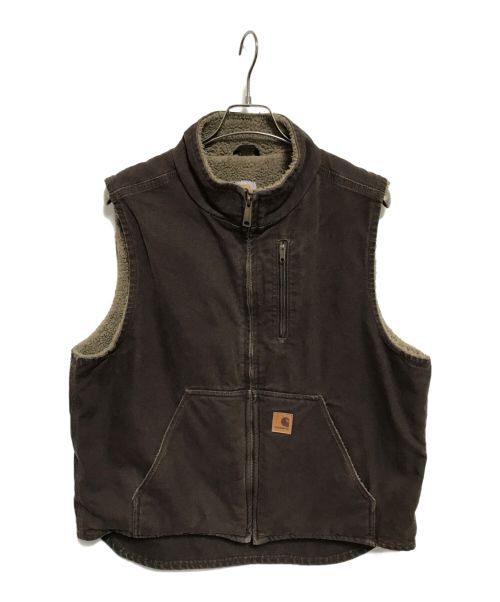 CarHartt（カーハート）CarHartt (カーハート) Mock Neck Vest ブラウン サイズ:Lの古着・服飾アイテム