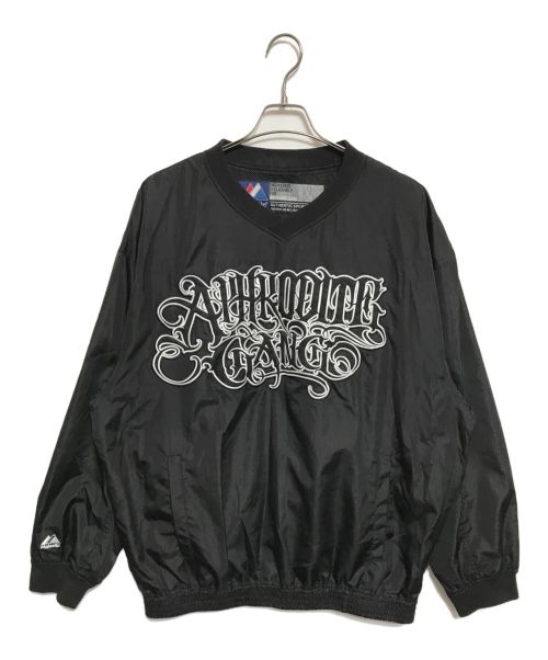 Majestic（マジェスティック）Majestic (マジェスティック) CLASSIC LOGO NYLON PULLOVER JACKET ブラック サイズ:2XLの古着・服飾アイテム