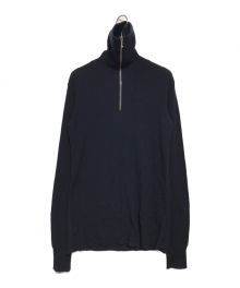 JIL SANDER+（ジルサンダープラス）の古着「ハーフジップリブハイネックニット」｜ネイビー