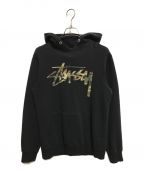 stussyステューシー）の古着「プルオーバーパーカー」｜ブラック