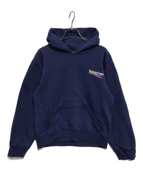 BALENCIAGA（バレンシアガ）BALENCIAGA (バレンシアガ) プルオーバーパーカー ブルー サイズ:10の古着・服飾アイテム