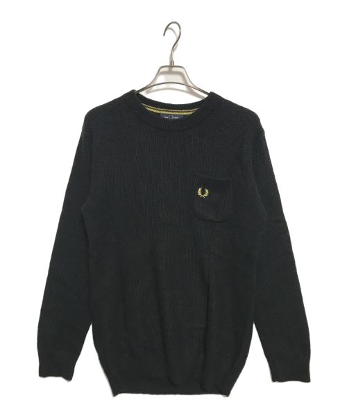 FRED PERRY（フレッドペリー）FRED PERRY (フレッドペリー) クルーネックニット ブラック サイズ:Lの古着・服飾アイテム