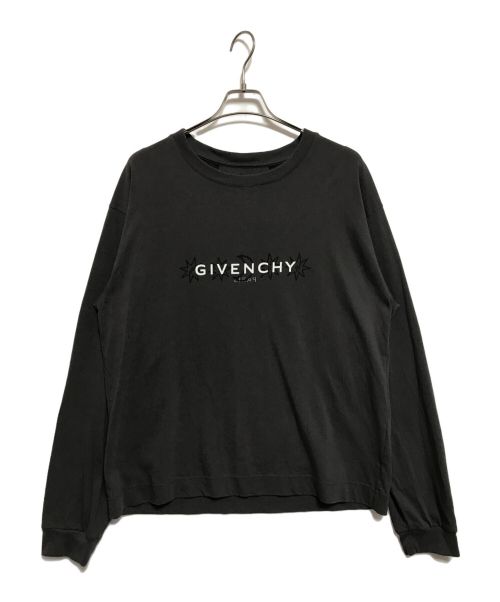 GIVENCHY（ジバンシィ）GIVENCHY (ジバンシィ) ブランドロゴ リバース タロット ルーズフィットコットンTシャツ グレー サイズ:Mの古着・服飾アイテム