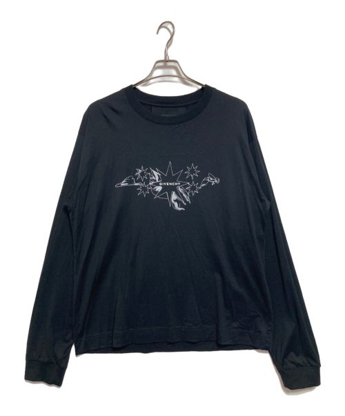 GIVENCHY（ジバンシィ）GIVENCHY (ジバンシィ) ブランドロゴ タロット ルーズ フィットコットンTシャツ ブラック サイズ:Mの古着・服飾アイテム