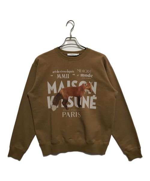 maison kitsune（メゾンキツネ）MAISON KITSUNE (メゾンキツネ) エクスクルーシブ フォックス スウェットシャツ ベージュ サイズ:Sの古着・服飾アイテム