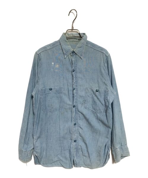 U'S NAVY（ユーエスネイビー）U'S NAVY (ユーエスネイビー) 40‘S～シャンブレーシャツ インディゴ サイズ:不明の古着・服飾アイテム