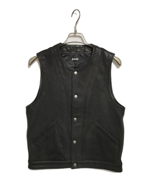 Schott（ショット）Schott (ショット) GOAT LEATHER VEST ブラック サイズ:Mの古着・服飾アイテム