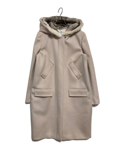 MaxMara（マックスマーラ）MaxMara (マックスマーラ) ウールカシミアフーデッドコート アイボリー サイズ:42の古着・服飾アイテム