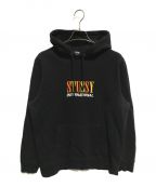 stussyステューシー）の古着「プルオーバーパーカー」｜ブラック