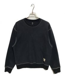 stussy（ステューシー）の古着「Contrast Stitch Label crew sweat」｜ネイビー