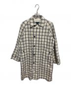 BURBERRY BLUE LABELバーバリーブルーレーベル）の古着「チェックリネンバルマカーンコート」｜ベージュ×イエロー