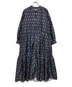 ne quittez pasヌキテパ）の古着「ROLY DUPION PRINT TIRED DREES」｜ネイビー