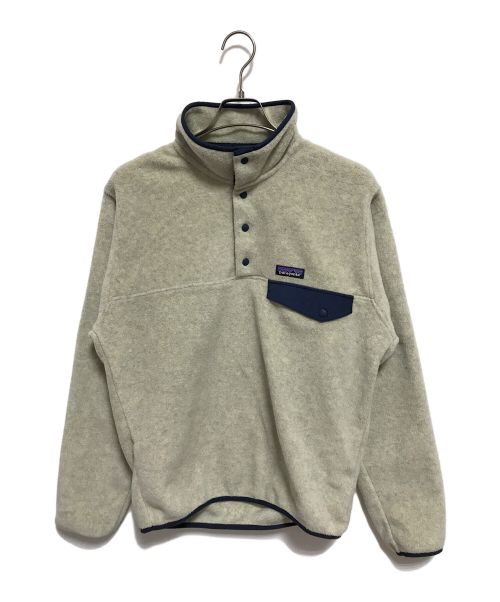 Patagonia（パタゴニア）Patagonia (パタゴニア) L/W Synchilla Snap-T Pullover ベージュ×ネイビー サイズ:Sの古着・服飾アイテム