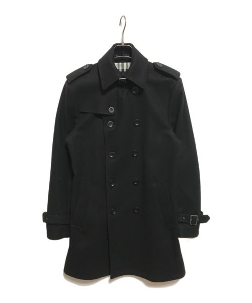 BURBERRY BLACK LABEL（バーバリーブラックレーベル）BURBERRY BLACK LABEL (バーバリーブラックレーベル) カシミヤ混 羊毛トレンチコート ブラック サイズ:Lの古着・服飾アイテム