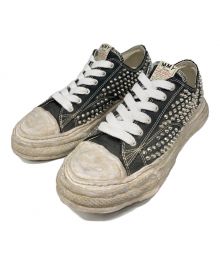 Maison MIHARA YASUHIRO（メゾン ミハラ ヤスヒロ）の古着「"PETERSON23" STUDDED Canvas Low-top Sneaker」｜ホワイト×ブラック