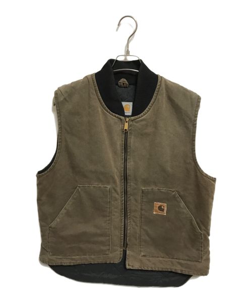 CarHartt（カーハート）CarHartt (カーハート) ダックベスト ブラウン×ブラック サイズ:下記参照の古着・服飾アイテム