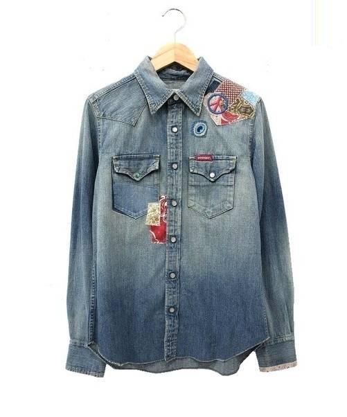 中古 古着通販 Hysteric Glamour ヒステリックグラマー パッチワークデニムシャツ インディゴ サイズ M 未使用品 ブランド 古着通販 トレファク公式 Trefac Fashion