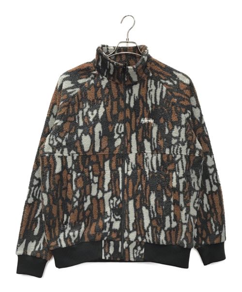 stussy（ステューシー）stussy (ステューシー) Tree Bark Fleece JKT ブラウン サイズ:Mの古着・服飾アイテム