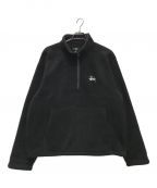 stussyステューシー）の古着「Half Zip Mock Neck」｜ブラック