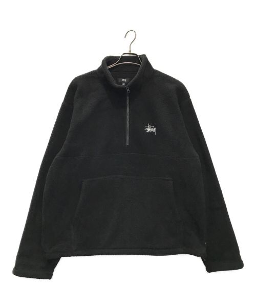 stussy（ステューシー）stussy (ステューシー) Half Zip Mock Neck ブラック サイズ:Lの古着・服飾アイテム