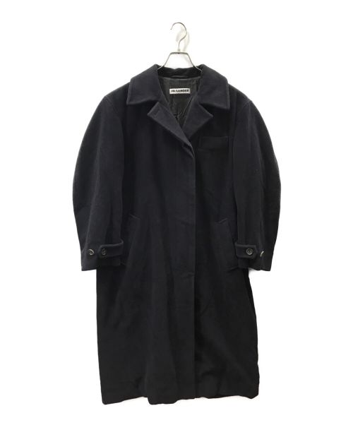 JIL SANDER（ジルサンダー）JIL SANDER (ジルサンダー) アンゴラブレンドステンカラーコート ネイビー サイズ:38の古着・服飾アイテム