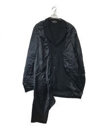 COMME des GARCONS HOMME PLUS（コムデギャルソンオムプリュス）の古着「ウールナイロンインサイドアウトアシンメトリージャケット」｜ブラック