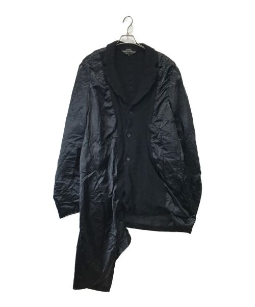 COMME des GARCONS HOMME PLUS（コムデギャルソンオムプリュス）COMME des GARCONS HOMME PLUS (コムデギャルソンオムプリュス) ウールナイロンインサイドアウトアシンメトリージャケット ブラック サイズ:Lの古着・服飾アイテム