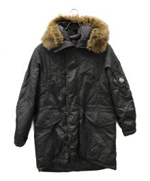 MONCLER（モンクレール）の古着「アジャ フェイクファーフーデットダウンジャケット」｜ブラック